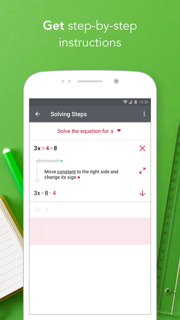 Photomath maths solving steps