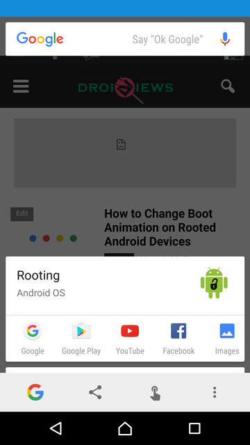 google now screenshot feature