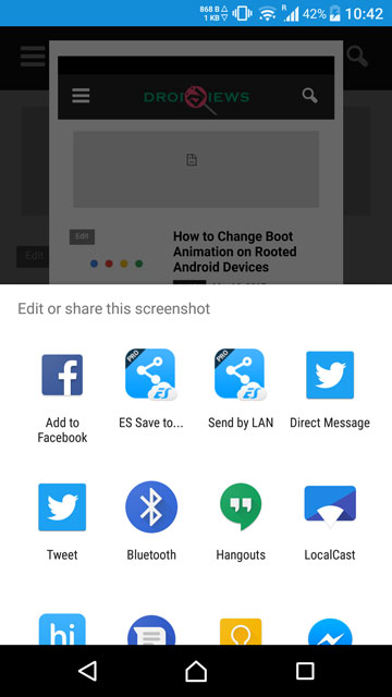 google now screenshot feature
