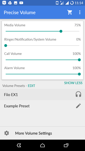 Precise Volume app ui