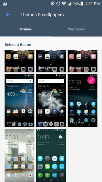 ZTE Axon 7 Theme store
