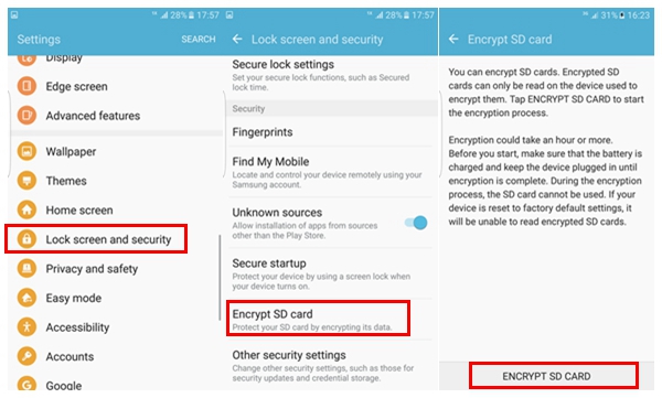 encrypt and decrypt SD card