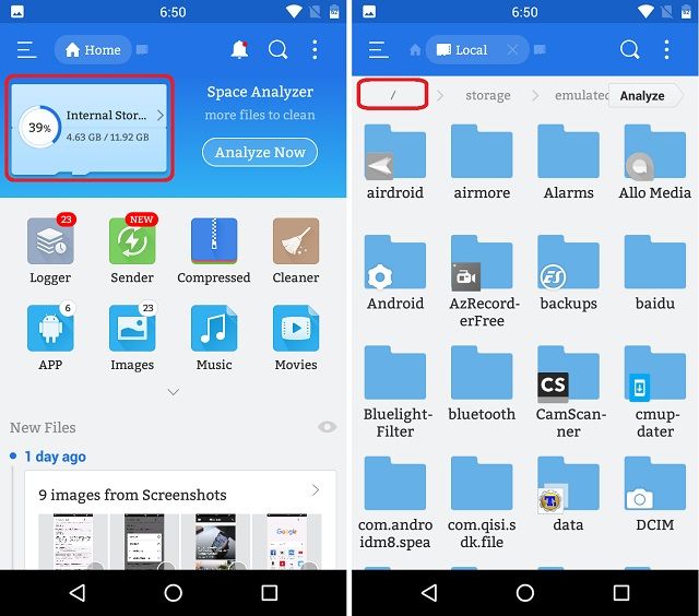 Third-Party Apps as System Apps view storage in file manager
