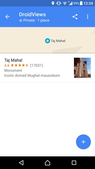 lists in Google Maps