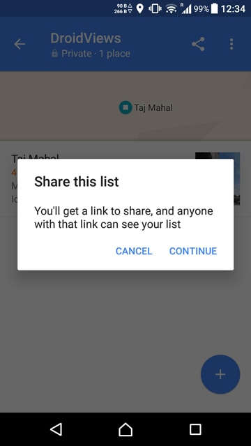 lists in Google Maps