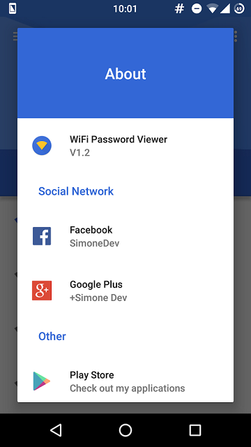 wiifi-password about app screen