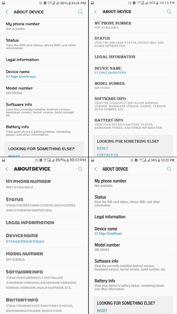 Fonts on Samsung Galaxy Devices