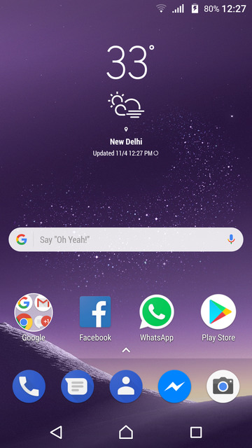 Galaxy S8 weather widget