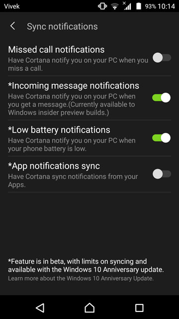 sync notifications from Android smartphone to Windows PC