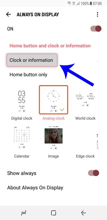 remove home button from always on display on galaxy s8