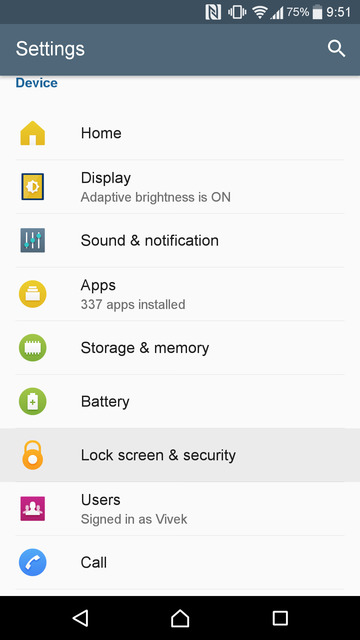 android settings