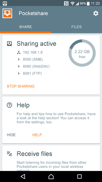 Use Android as wireless flash drive