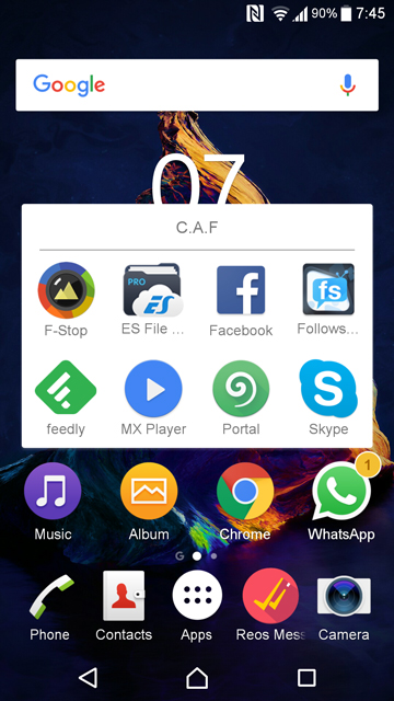 contextual app folder