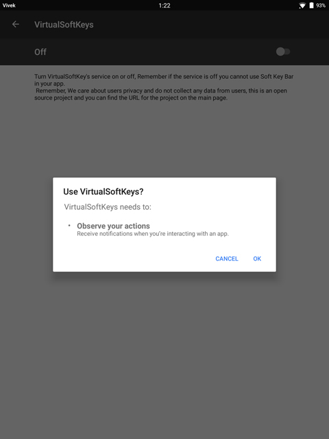 enable on-screen navigation buttons