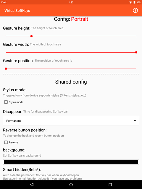 enable on-screen navigation buttons