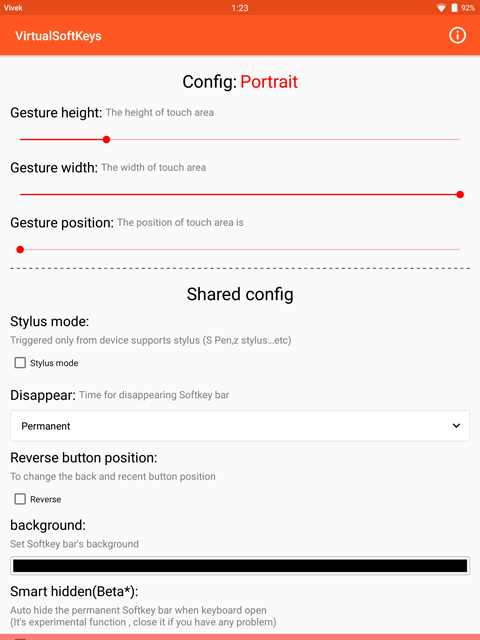 enable on-screen navigation buttons