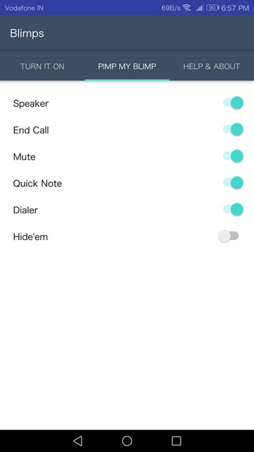blimps app settings
