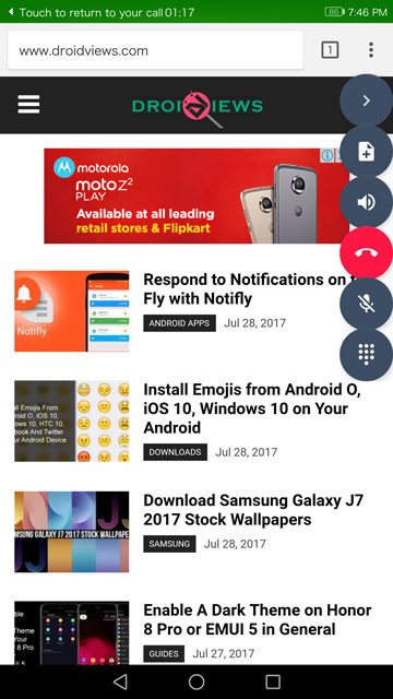 browse web during call
