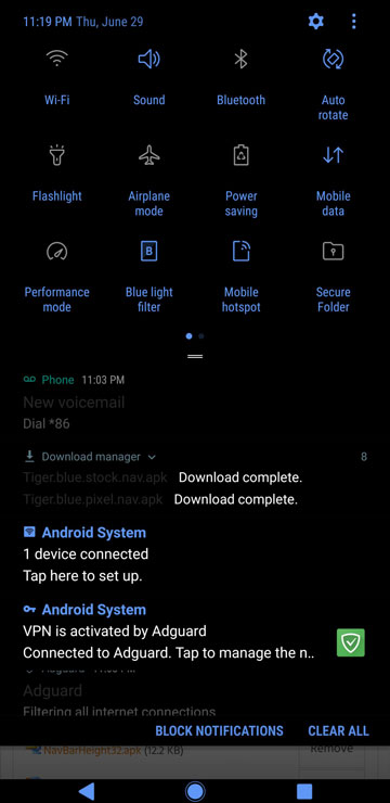 night theme on galaxy s8