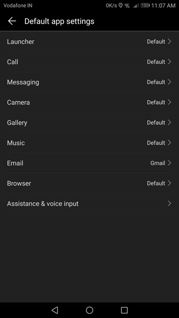 default apps android