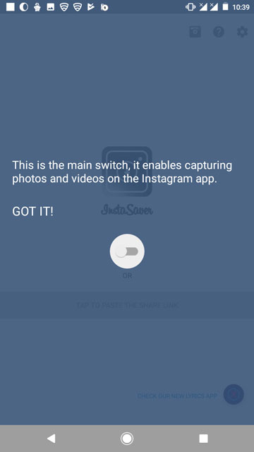 enable InstaSave