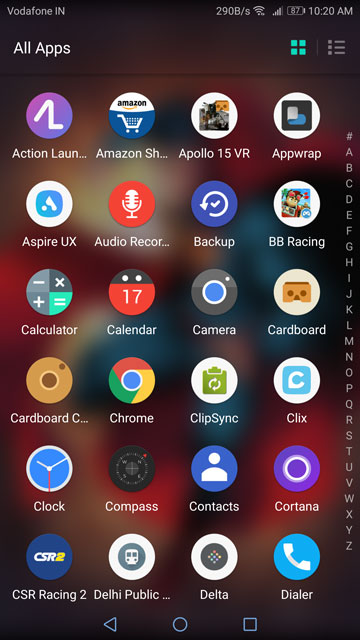 Evie Launcher app drawer