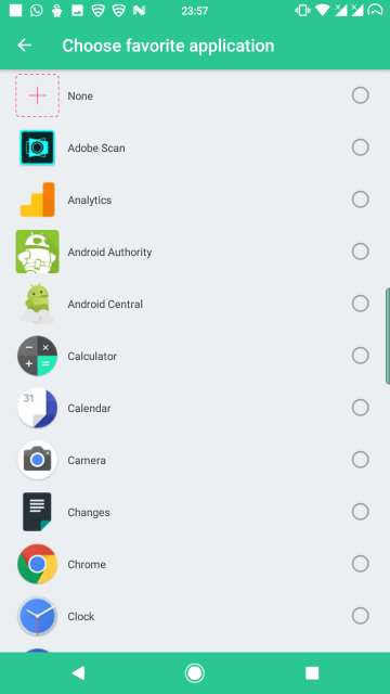 add favorite app android