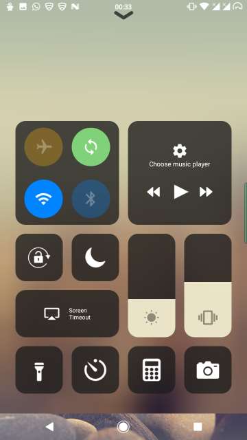 iOS 11 control center android