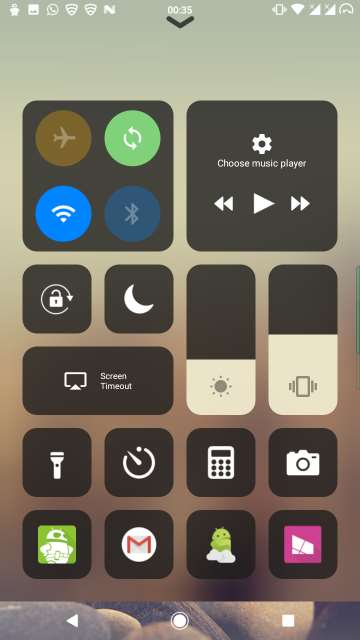 iOS 11 control center android