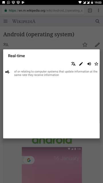 Look Up dictionary real-time