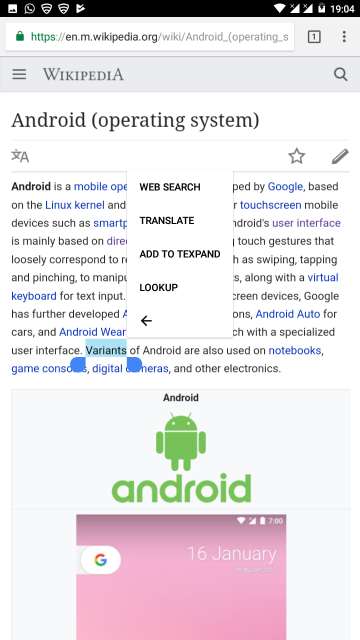 Look Up dictionary wikipedia