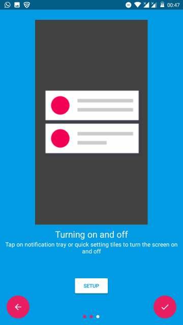 Tap the notifications or the Quick Settings tile to turn privacy shade on or off