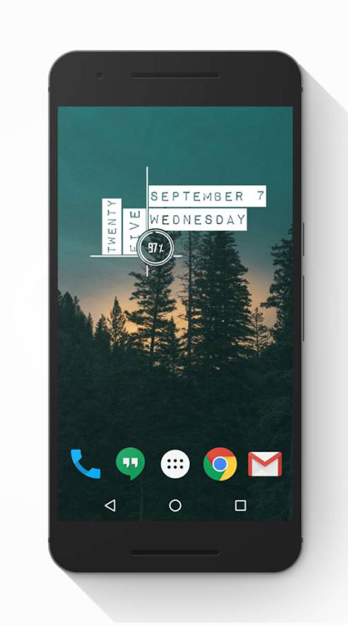 typographical clock widget