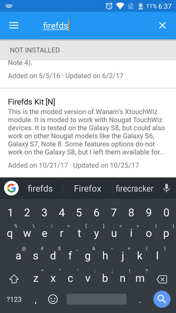 Install Firefds Kit Xposed Module For Samsung Devices Running Stock Nougat Firmware