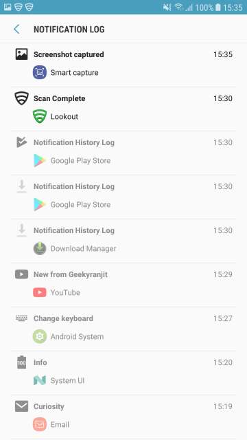 Notification History Log