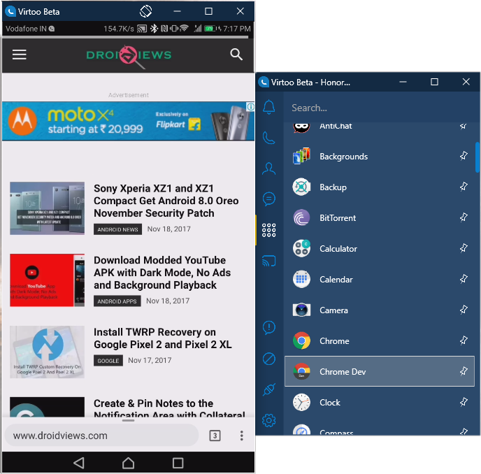 Virtoo Lets You Control You Smartphone From You PC And Vice-versa