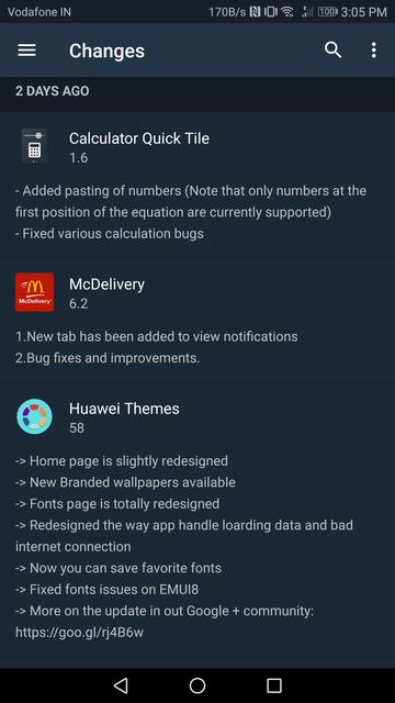Changes Unreleased Apps