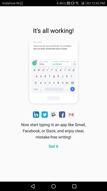 setting up grammarly