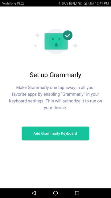 setting up grammarly