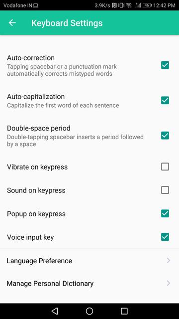 Grammarly Keyboard settings