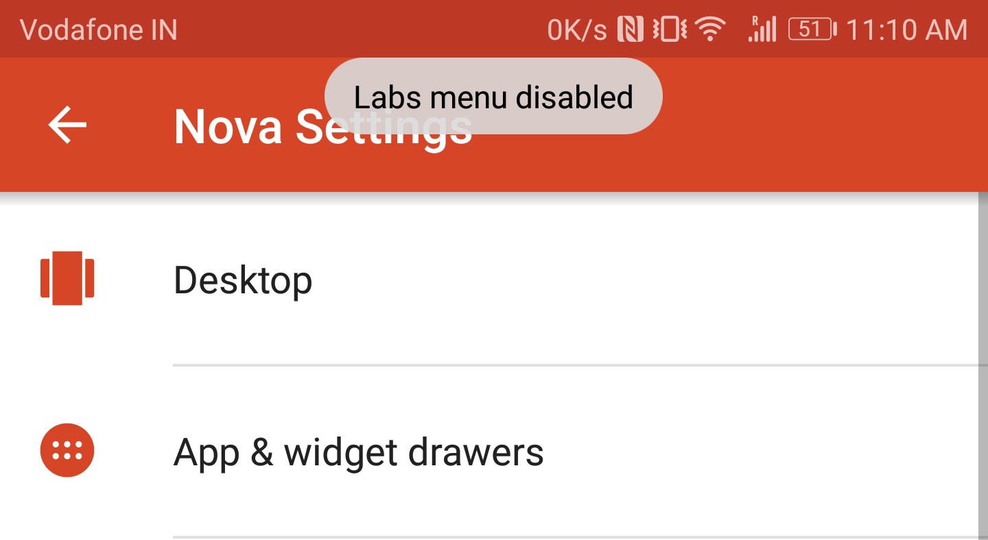 disable labs menu in nova