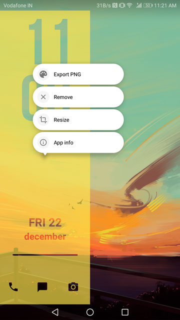 nova launcher home widget