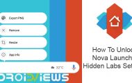 nova launcher labs menu