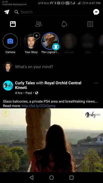Dark Themed Facebook