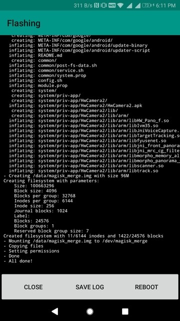 Flash camera zip in Magisk