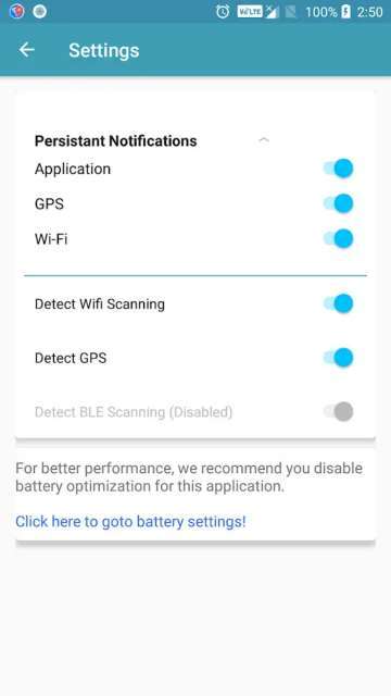 Toggle Track settings