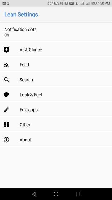 Lean Launcher settings