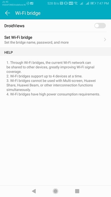 How To Enable WiFi Bridge On Honor 8 Pro And/Or Huawei Mate 9