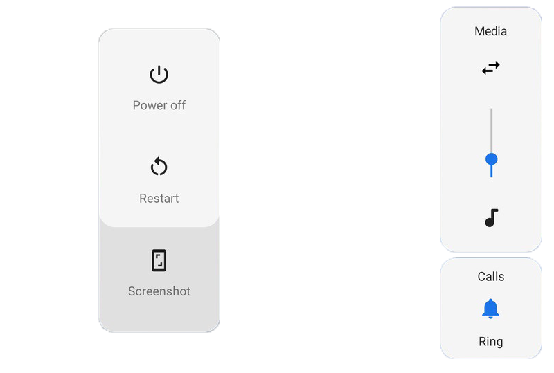 pie volume slider and reboot menu