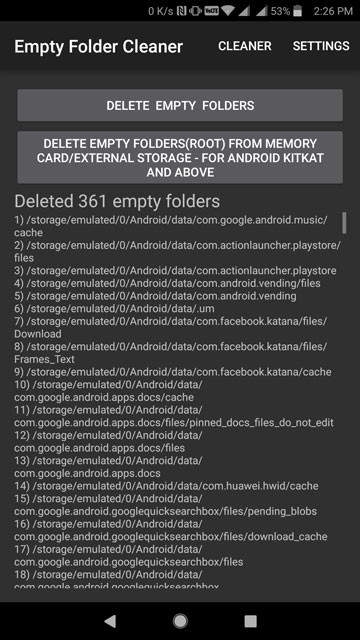 get rid of empty folders